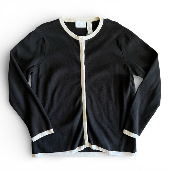 Liz Claiborne Sweaters - Liz Claiborne black and white vintage cardigan